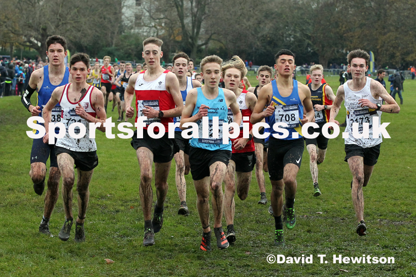 Mens under-17s, 2019 European Cross Country Trials and British Cross Challenge, Sefton Park, Liverpool.  Photo: David T. Hewitson/Sports for All Pics